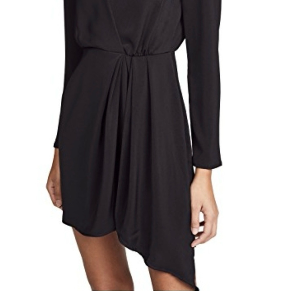 WAYF Banks Plunging Black Asymmetrical Mini Dress Size S - Picture 4 of 10
